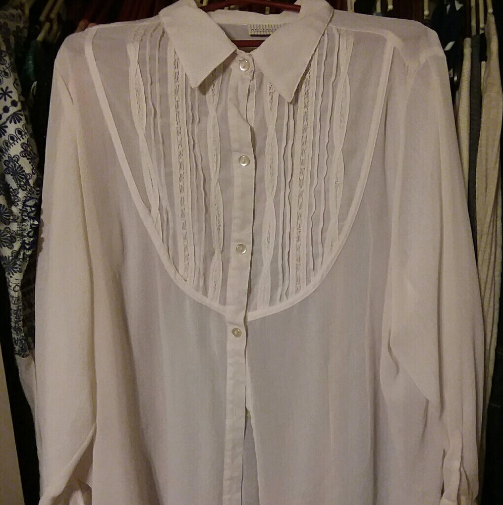 Sheer White Blouse